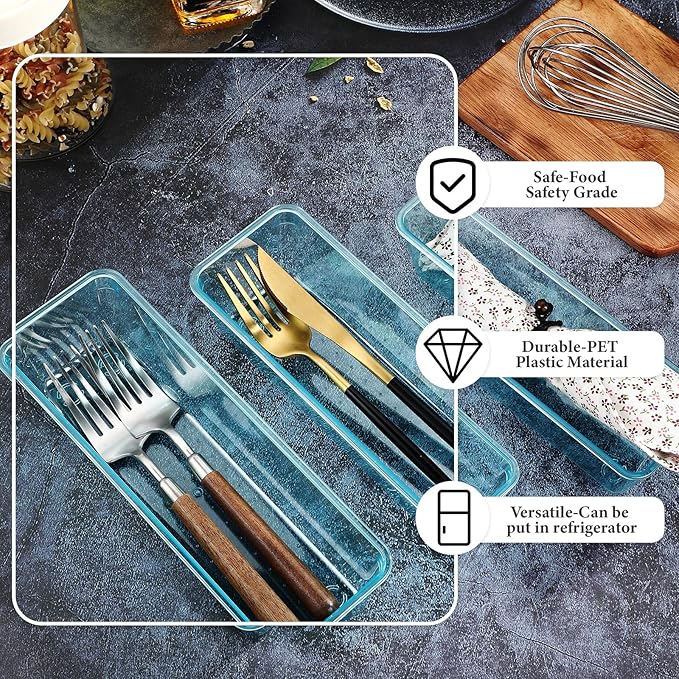 Maitys 12 Pcs Clear Drawer Organizer 9 x 3 x 2 Inches Plastic Rectangle Trays