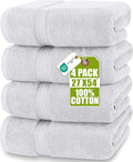 Utopia Towels 4 Pack Premium Bath Towels Set, 27 by 54 Inches, 100% Ring Spun