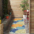 Nourison Aloha Indoor/Outdoor Multicolor 2'3'' x 10' Area-Rug, Tropical, Botanical, Easy-Cleaning, Non Shedding, Bed Room, Living Room, Dining Room, Deck, Backyard, Patio (2x10)