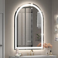 Arched LED Bathroom Mirror 20x28 Inch with Backlit and Frontlit, Dimmable Vanity Mirror for Wall, Anti-Fog, 3 Colors, Memory, Shatter-Proof, ETL Listed