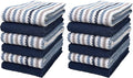 Premium Kitchen Towels | Large Cotton Kitchen Hand Towels | Popcorn Striped