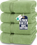 Utopia Towels 4 Pack Premium Bath Towels Set, 27 by 54 Inches, 100% Ring Spun
