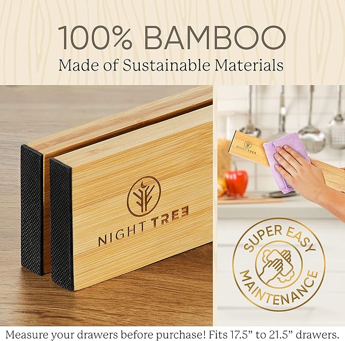Night Tree Expandable Bamboo Drawer Dividers – drawer separators