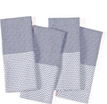 TWINY threads Dish Towel Diamond Pattern, Premium 100% Cotton Kitchen Linen Set, Large Wash Rags for Drying Dishes, Absorbent Quick Drying, Reusable, 4 Pack, 18"x26", Indigo Blue