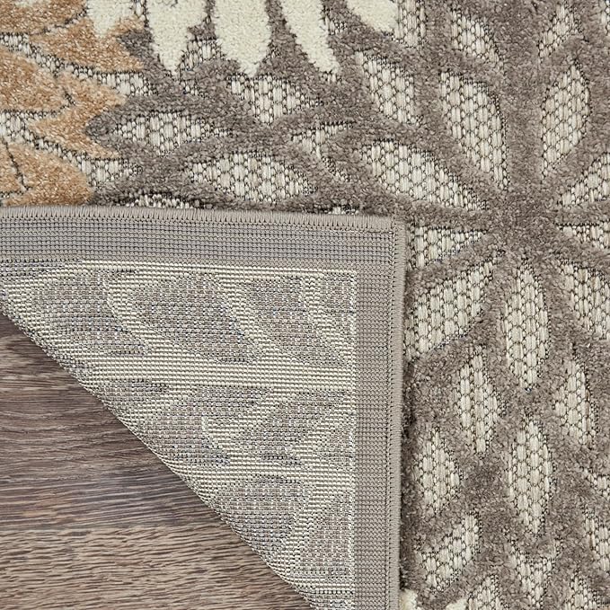 Nourison Aloha Indoor/Outdoor Natural 9'6" x 13' Area -Rug, Tropical, Botanical, Easy Cleaning, Non Shedding, Bed Room, Living Room, Dining Room, Deck, Backyard, Patio (9x13)