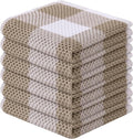 Homaxy 100% Cotton Waffle Weave Check Plaid Dish Cloths, 12 x 12 Inches