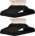 Amazon Basics Slim, Velvet, Non-Slip Suit Clothes Hangers, Black/Rose Gold - Pack of 100