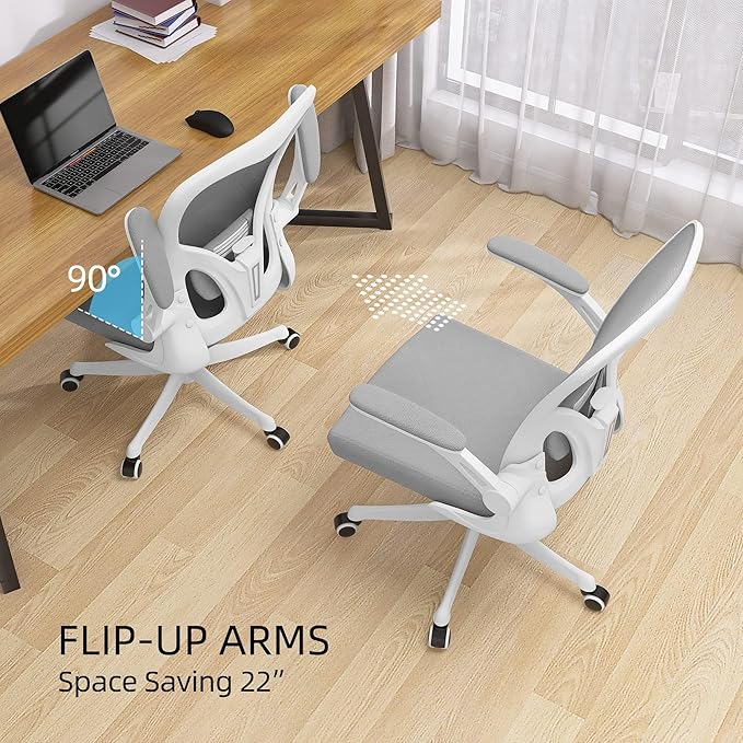 Ergonomic Office Chair, High-Back Mesh Computer Desk Chair with Adjustable Height, Lumbar Support, Flip-Up Armrests,headrest，and Swivel Rolling Design for Home and Office Use