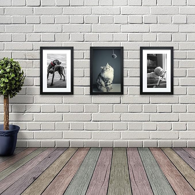 VCK Poster Frame 11×17 Inch Wooden Picture Frames Set Black Certificate Frame Wall Mounting Type for Gallery Office Home