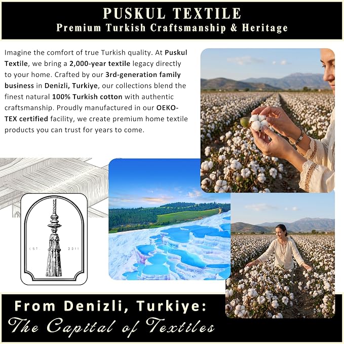 PÜSKÜL 4-Piece Natural 100% Turkish Cotton Luxury Waffle Towels for Bathroom | Premium Honeycomb Weave 2 Hand Towel & 2 Bath Towel Set | Soft Absorbent Quick-Dry Lightweight Towels (Khaki Green)