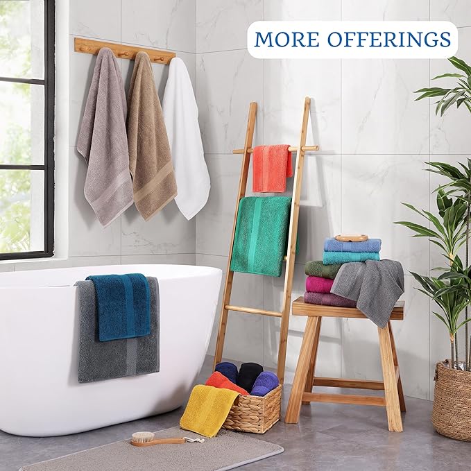 LANE LINEN 100% Mercerized Cotton Bath Sheet Set of 4
