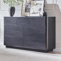 JXQTLINGMU 7 Drawer Dresser for Bedroom, Modern Push-to-Open Chest of Drawers, Large Wood Storage w/Curved Profile & Handleless Design, 52" Wide Dresser TV Stand for Bedroom, Living Room, Black