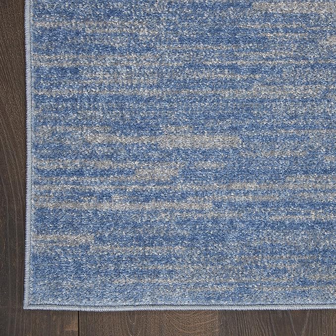 Nourison Home Nourison Essentials Blue Grey 2'2" x 7'6" Area Rug - Easy Clean, Non Shedding, Bed Room, Living Room, Dining Room, Kitchen (8' Runner)