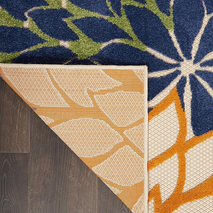 Nourison Aloha Indoor/Outdoor Multicolor 2'3'' x 8' Area--Rug, Tropical, Botanical, Easy--Cleaning, Non Shedding, Bed Room, Living Room, Dining Room, Deck, Backyard, Patio (2x8)