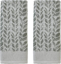 SKL Home Distressed Leaves 100% Turkish Cotton Premium 2-Piece Hand Towel Set