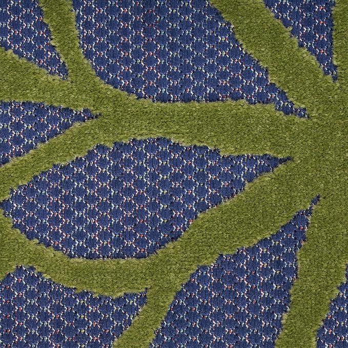 Nourison Home Aloha Indoor/Outdoor Modern Navy Multicolor 2'3" x 8' Area Rug, Easy Cleaning, Non Shedding, Bed Room, Living Room, Dining Room, Backyard, Deck, Patio (2x8)