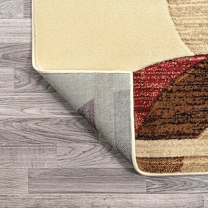 JONATHAN Y Abstract Arches Cream/Brown/Red Indoor Area Rug 8X10 ft, Tamara Retro for Living Room, Bedroom, Kitchen, Office, Easy-Cleaning, High Traffic, Pet-Friendly, Non-Shedding UNQ102A-8